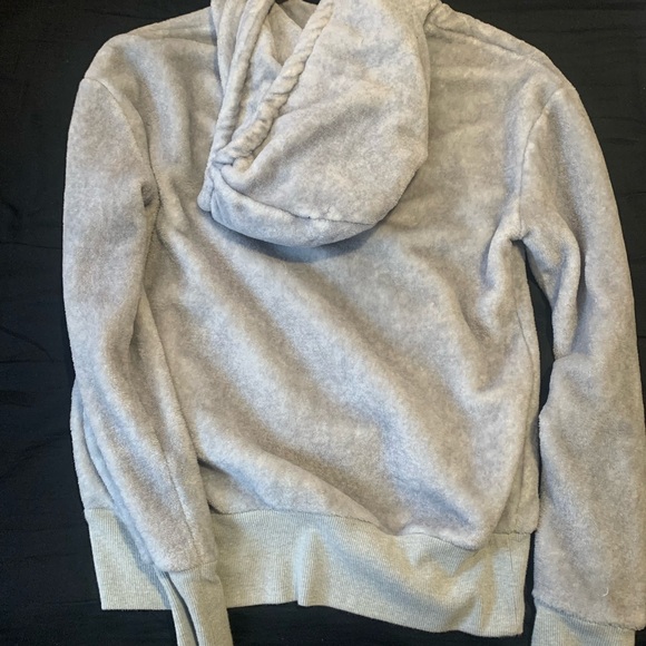 XS Fuzzy Grey Hoodie - Picture 2 of 3